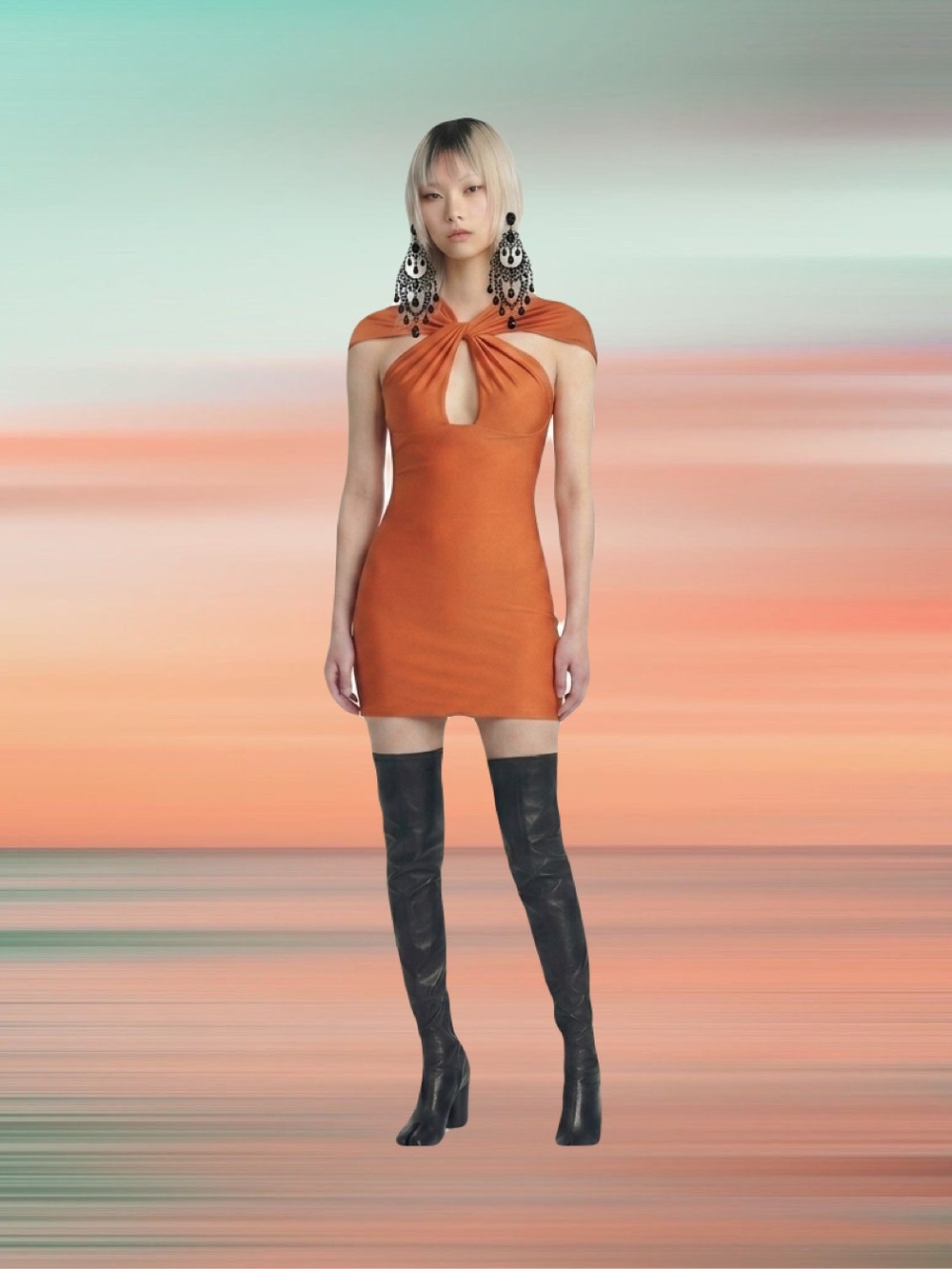Coperni orange dress